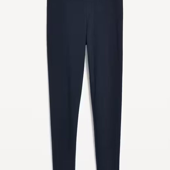 NEW Old Navy ST Navy Blue High Waisted Fleece Lined Fashion Layering Legging - Picture 2 of 5